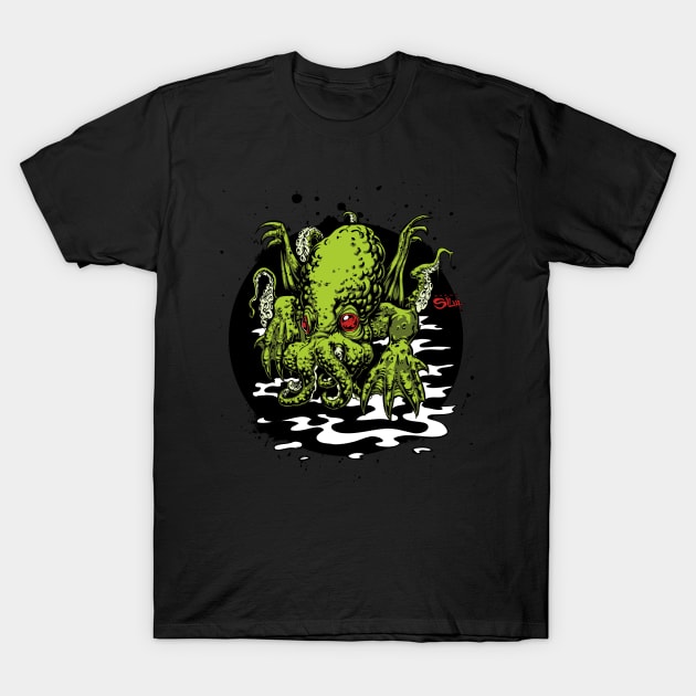 "In his house at R'lyeh, dead Cthulhu waits dreaming." T-Shirt by dsilvadesigns